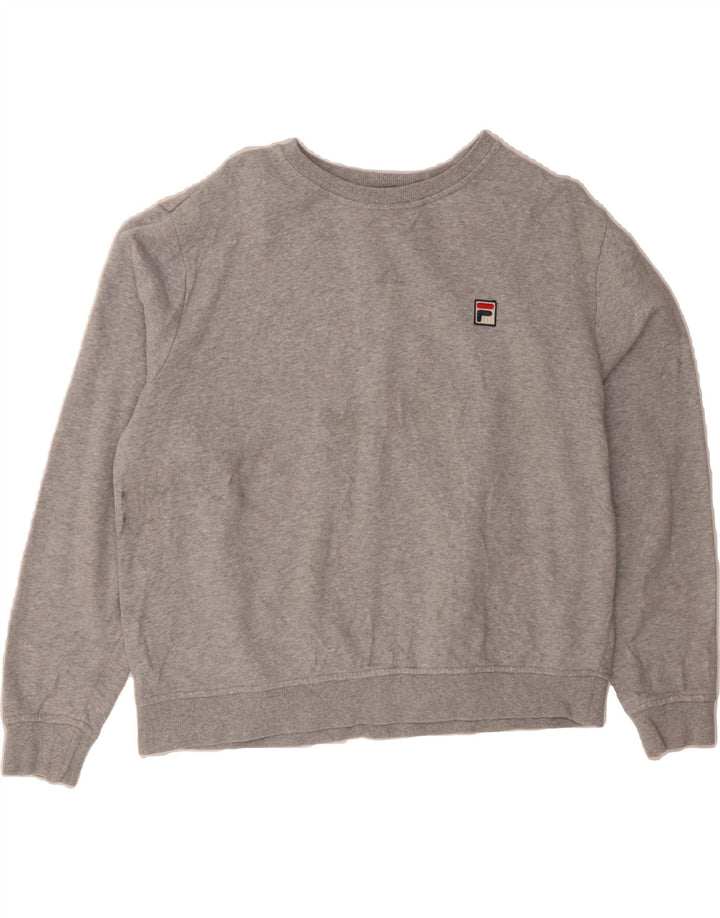 FILA Womens Oversized Sweatshirt Jumper UK 18 XL Grey Cotton Vintage Fila and Second-Hand Fila from Messina Hembry 