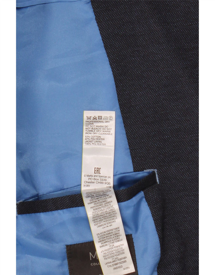 Мужской приталенный пиджак MARKS & SPENCER с 2 пуговицами, Великобритания, 46 XL, темно-синий