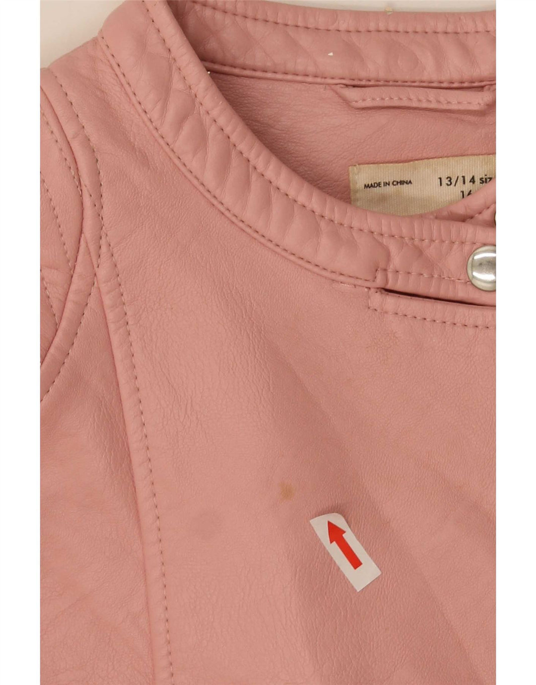 Куртка Zara из искусственной кожи для девочек 13–14 лет, розовая, полиэстер
