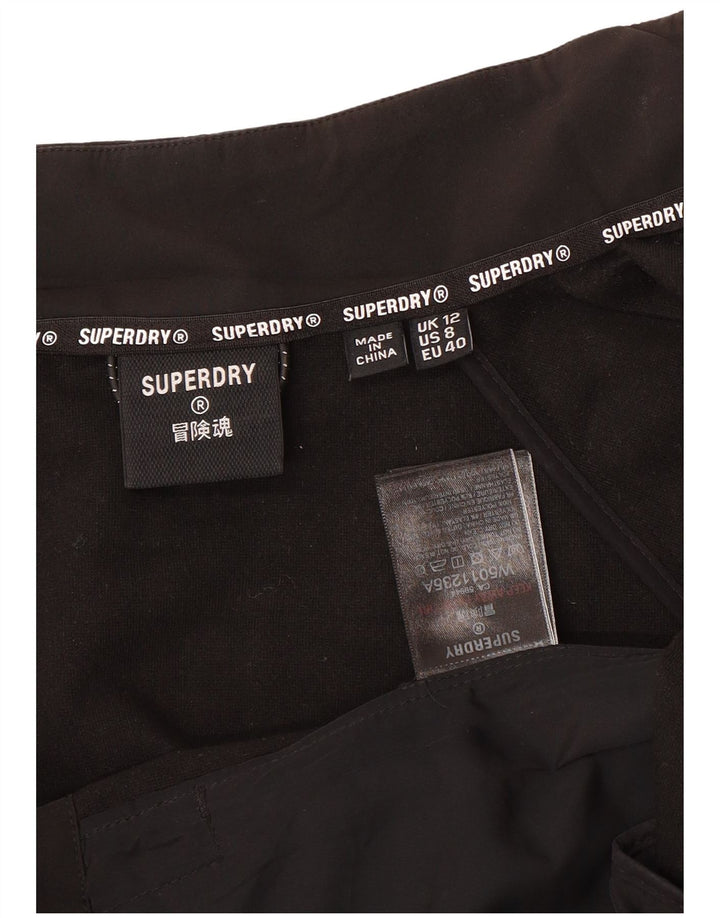 SUPERDRY Женский укороченный спортивный костюм свободного кроя, верхняя куртка UK 12, средний черный