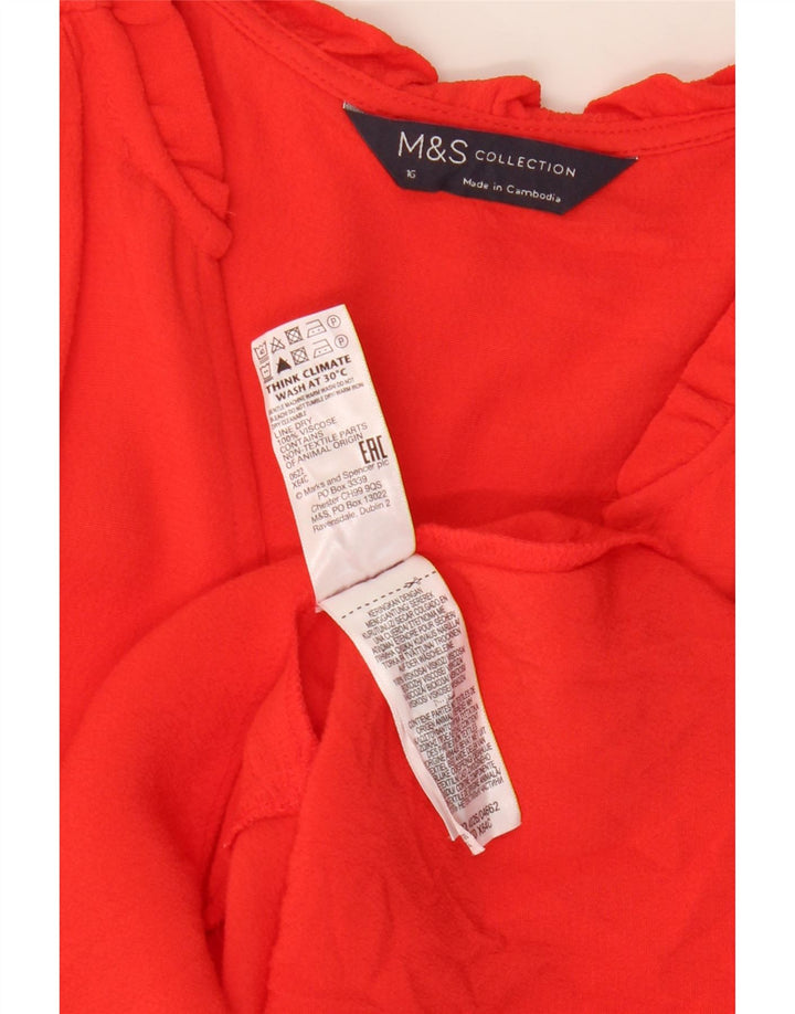 Женское платье свободного кроя с длинными рукавами Marks & Spencer, Великобритания, 16, большое красное