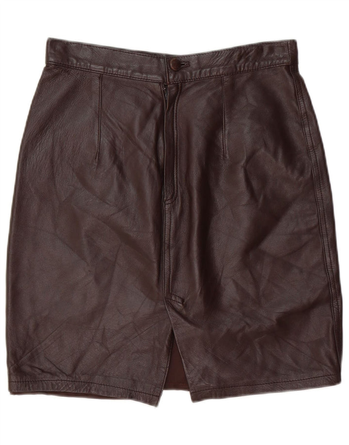 Юбка женская кожаная VINTAGE IT 44 Medium W28 Коричневая кожа