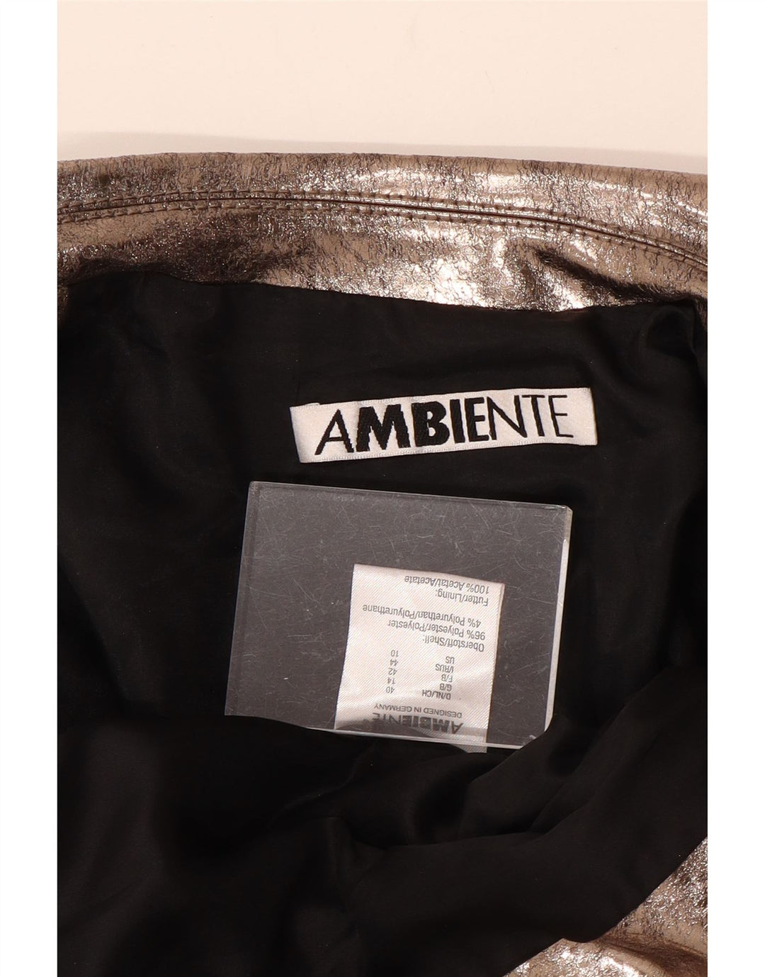 Женская куртка из искусственной кожи AMBIENTE UK 14, большая, коричневая, полиэстер