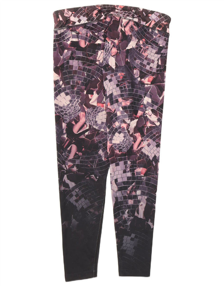 Женские леггинсы Reebok UK 16/18, большой разноцветный полиэстер с геометрическим рисунком
