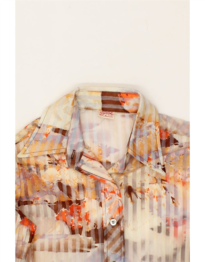 VINTAGE Womens See Through Shirt UK 10 Small Multicoloured Vintage Vintage and Second-Hand Vintage from Messina Hembry 