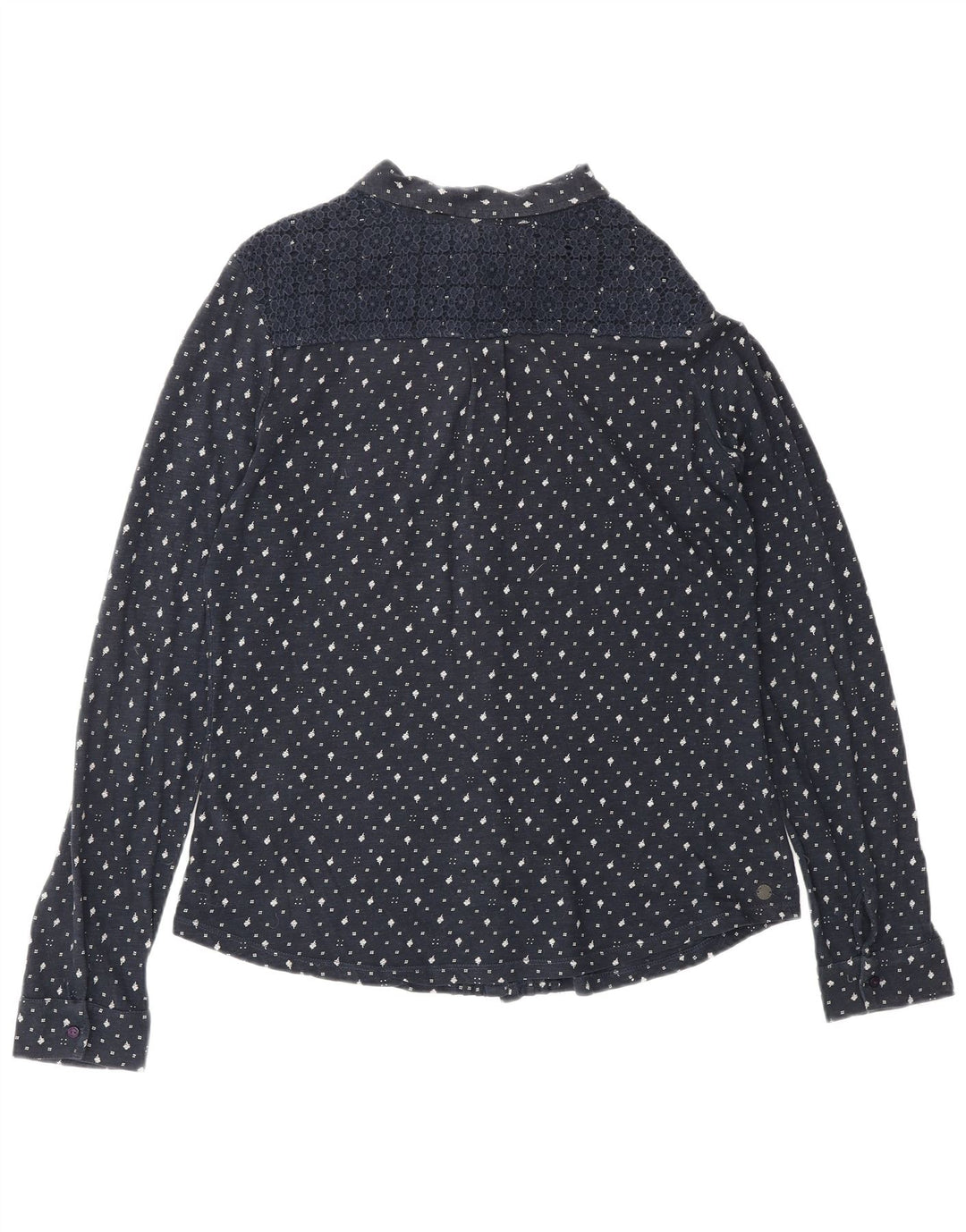 Женская блузка-рубашка FAT FACE UK 12, средний темно-синий цветочный хлопок