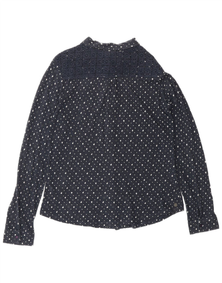 Женская блузка-рубашка FAT FACE UK 12, средний темно-синий цветочный хлопок