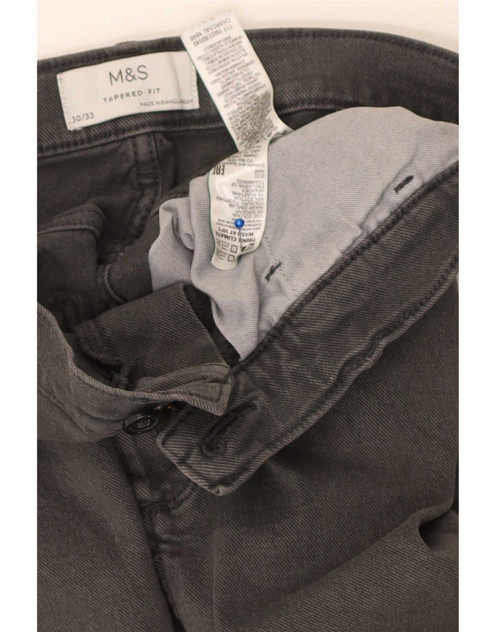 Мужские зауженные джинсы Marks & Spencer W30 L33 серые, хлопок