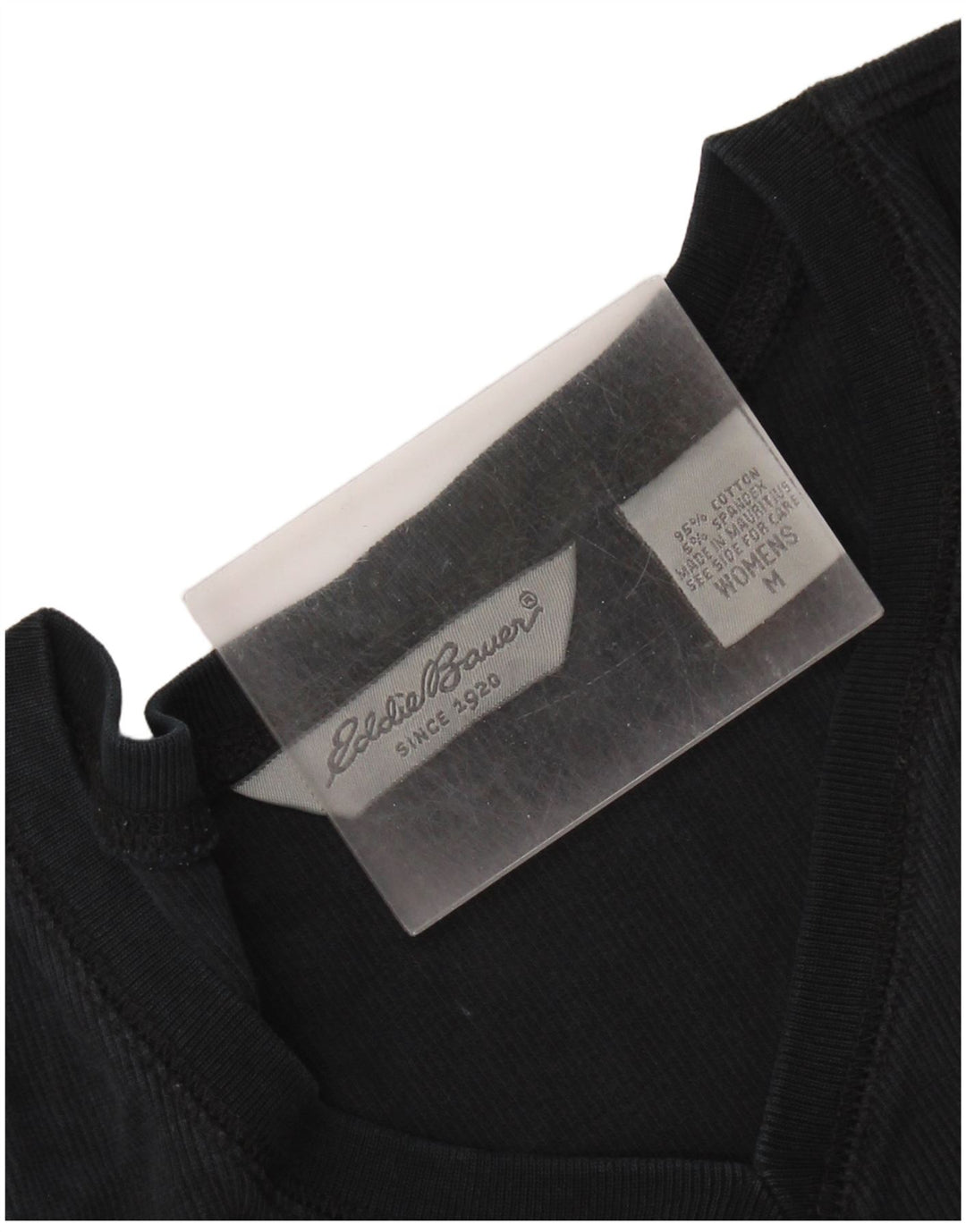 EDDIE BAUER Женский топ с длинным рукавом UK 14, средний черный хлопок