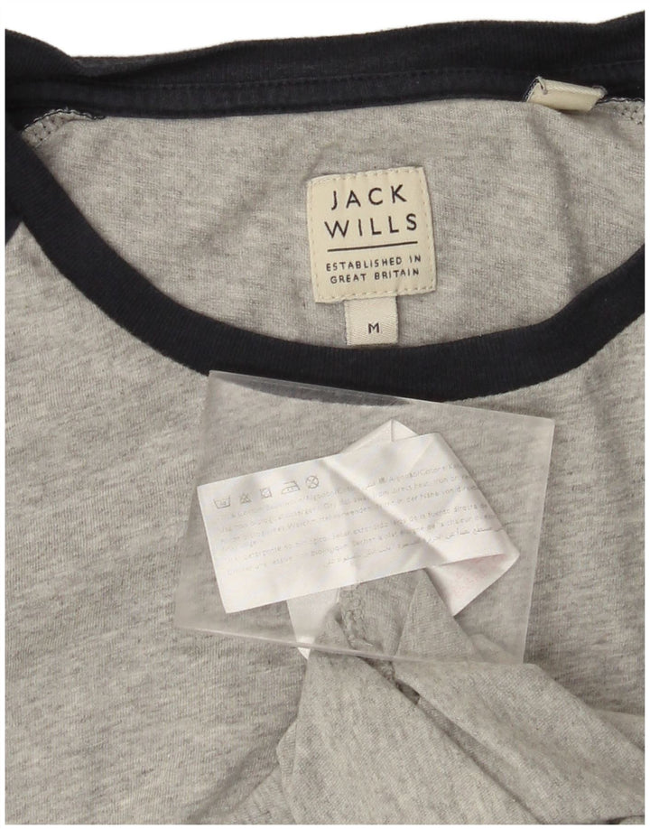 Мужской топ JACK WILLS с длинным рукавом, средний серый цвет, хлопок