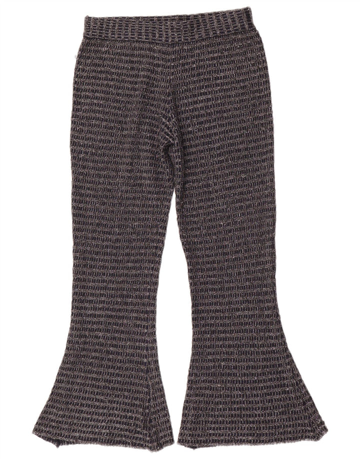 Женские трикотажные брюки-клеш Zara Medium W30 L30, темно-синие полосатые, полиэстер