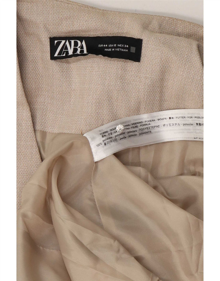 Женский пиджак на 1 пуговице Zara EU 44 XL, бежевый полиэстер