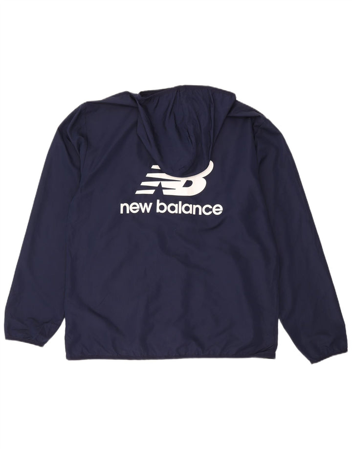 Мужская дождевик с капюшоном New Balance, темно-синий, большой размер, полиэстер