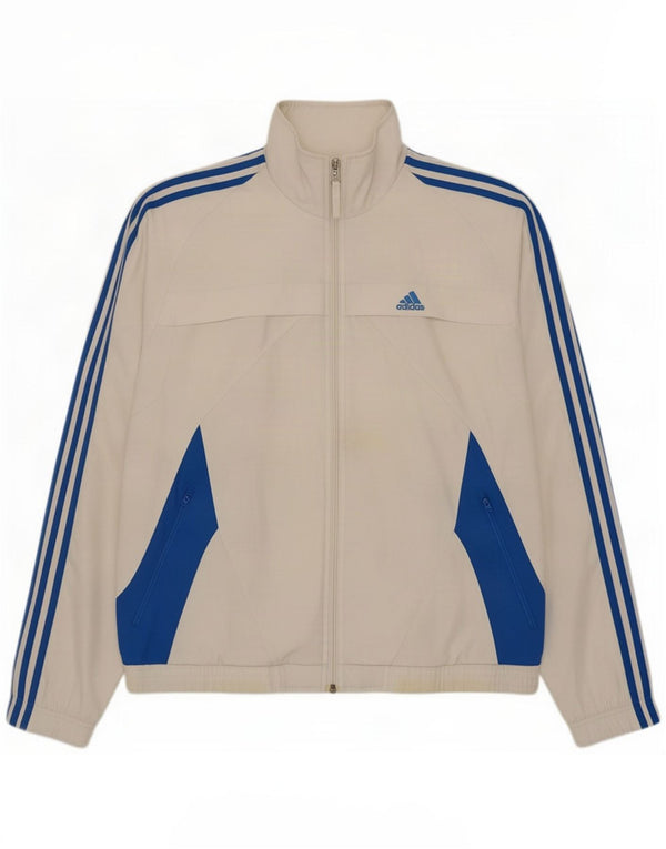 Мужская спортивная куртка Adidas UK 36/38, маленький белый полиэстер с цветными блоками
