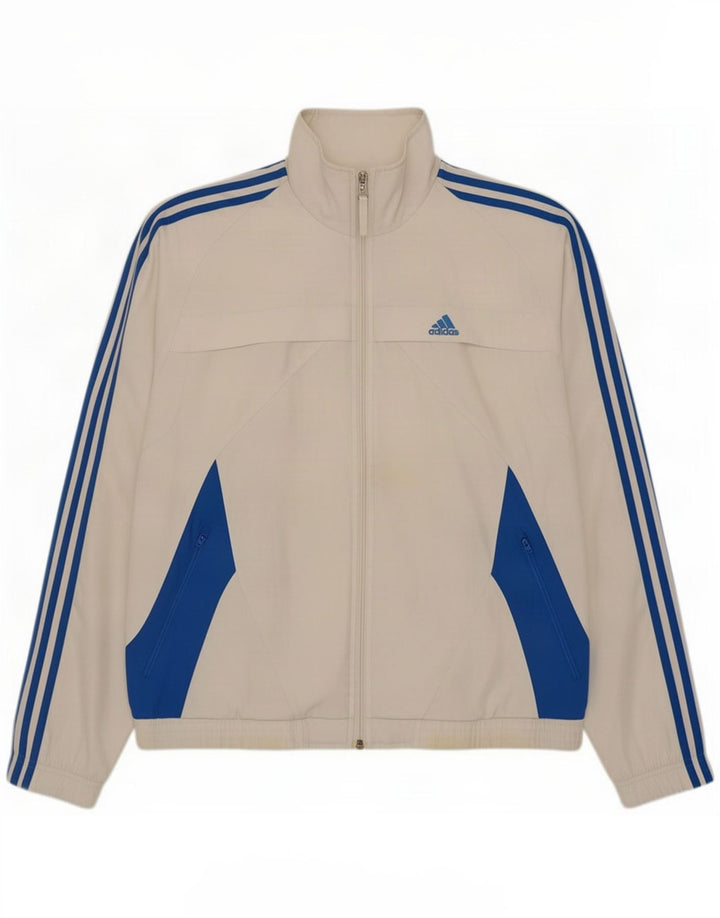 Мужская спортивная куртка Adidas UK 36/38, маленький белый полиэстер с цветными блоками