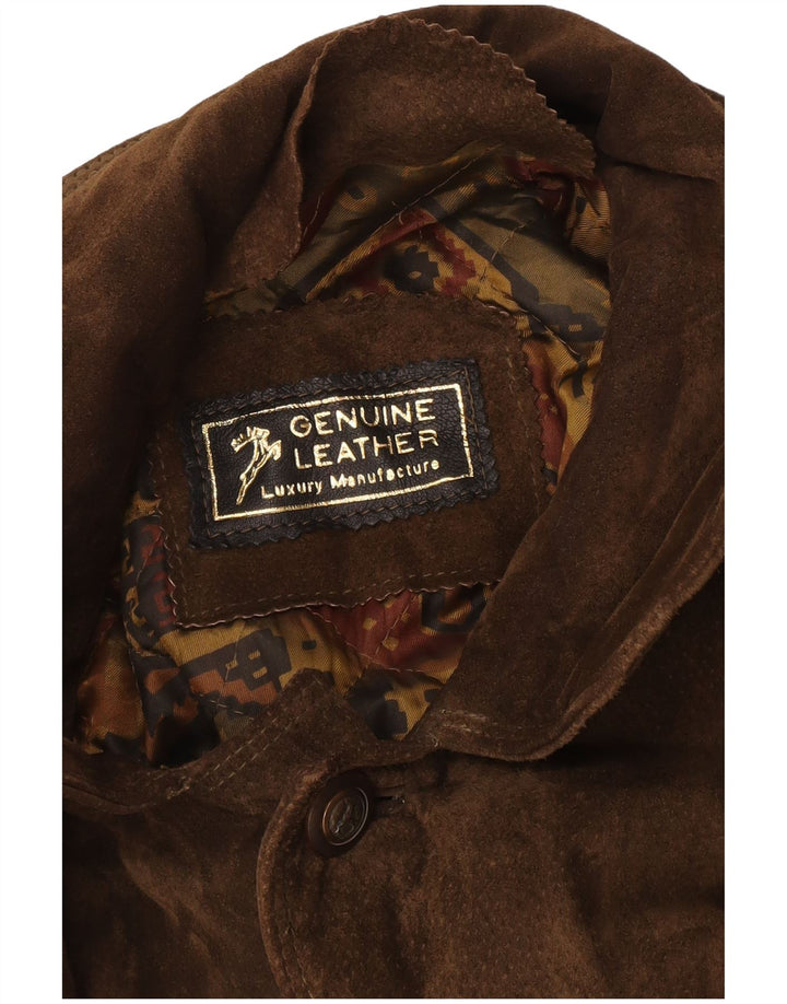 Винтажная мужская замшевая куртка UK 42 XL коричневая кожаная