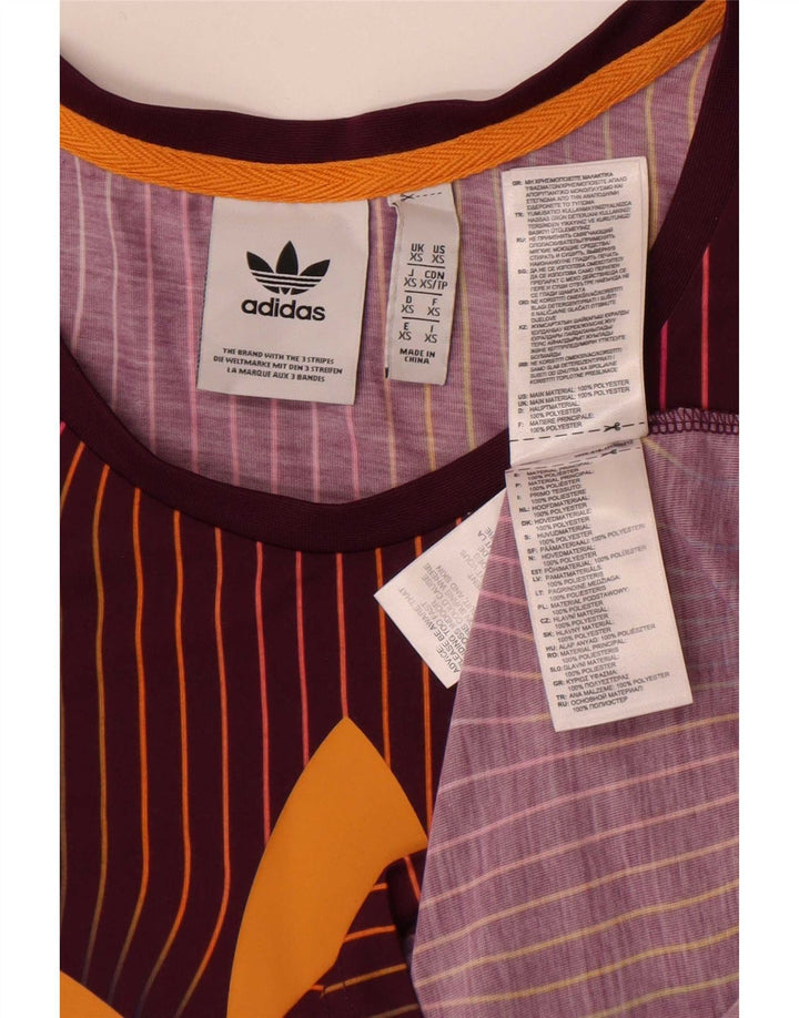 Adidas Mens Graphic Vest Top XS Бордовый Полосатый Полиэстер