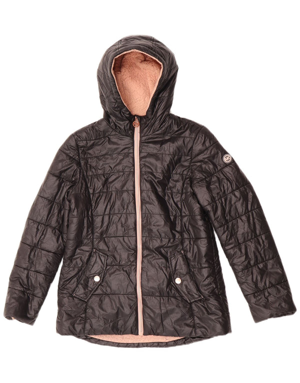 Michael Kors Girls Hooded Padded Jacket 15-16 Years Black Nylon