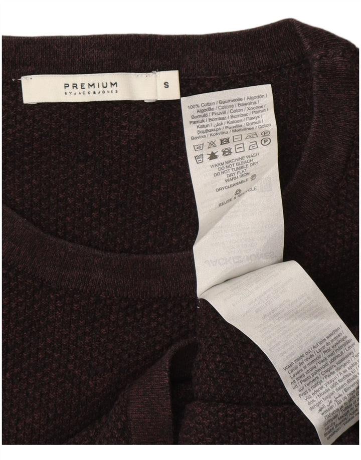 JACK & JONES Мужской топ с длинным рукавом, маленький бордовый хлопок