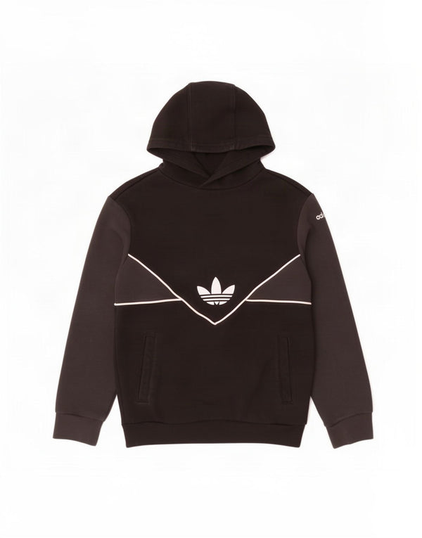 Джемпер с капюшоном Adidas для мальчиков 6–7 лет, черный, хлопок с цветными блоками