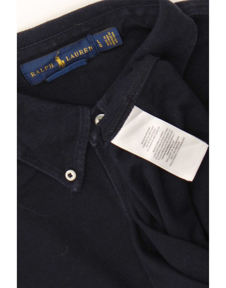 Мужская рубашка Ralph Lauren, темно-синяя, хлопковая, большая