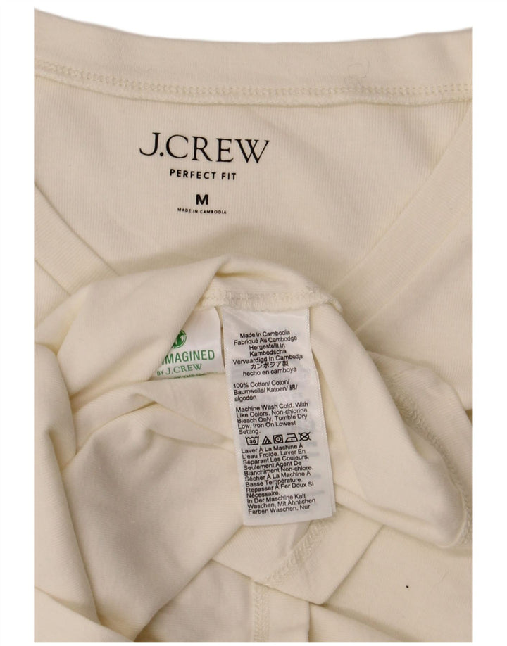 Женский топ J. Crew Perfect Fit с длинными рукавами, Великобритания 12, средний белый хлопок