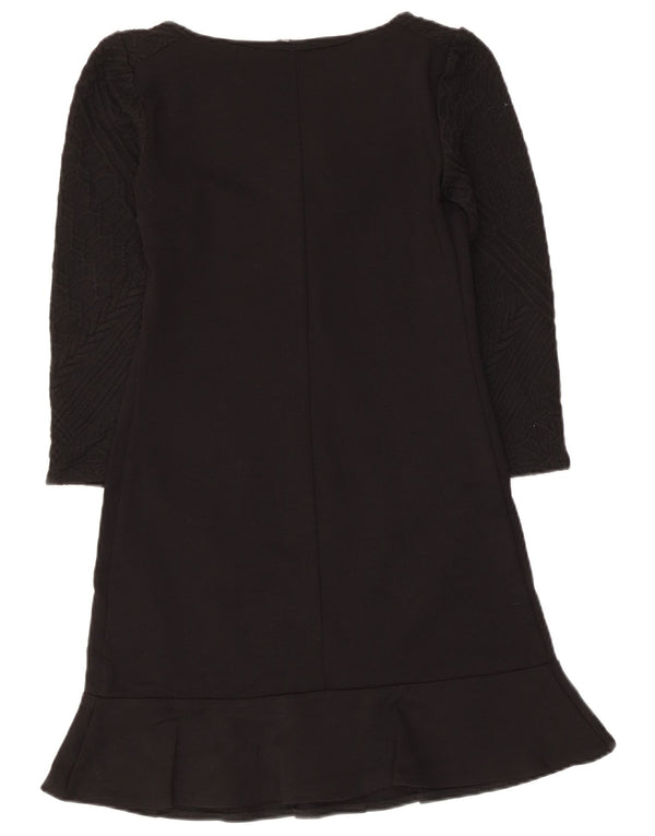 Naf Naf Женское базовое платье с рукавом 3/4 UK 8 маленькое черное из вискозы