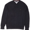 Мужской джемпер с v-образным вырезом Tommy Hilfiger, большой темно-синий