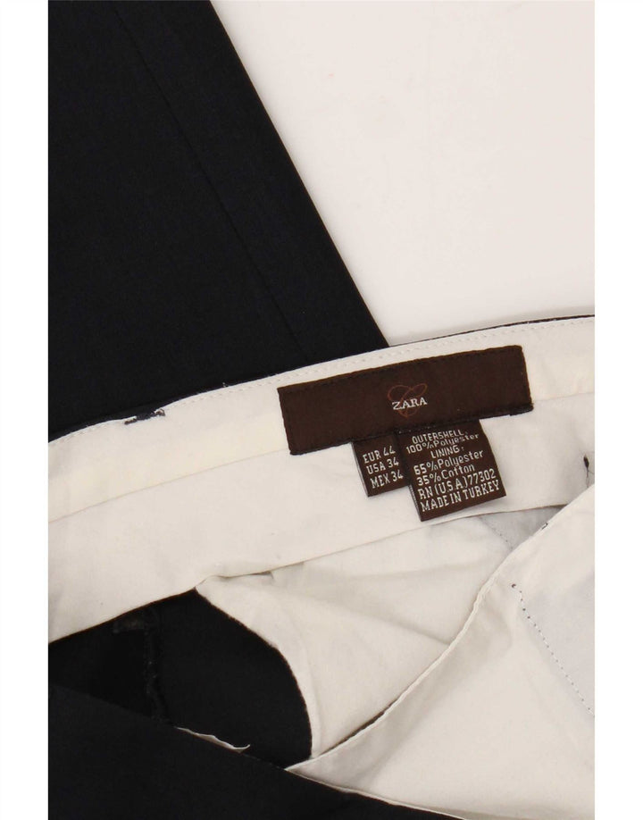 Мужские прямые костюмные брюки Zara EU 44, большие W34 L29, темно-синий, полиэстер