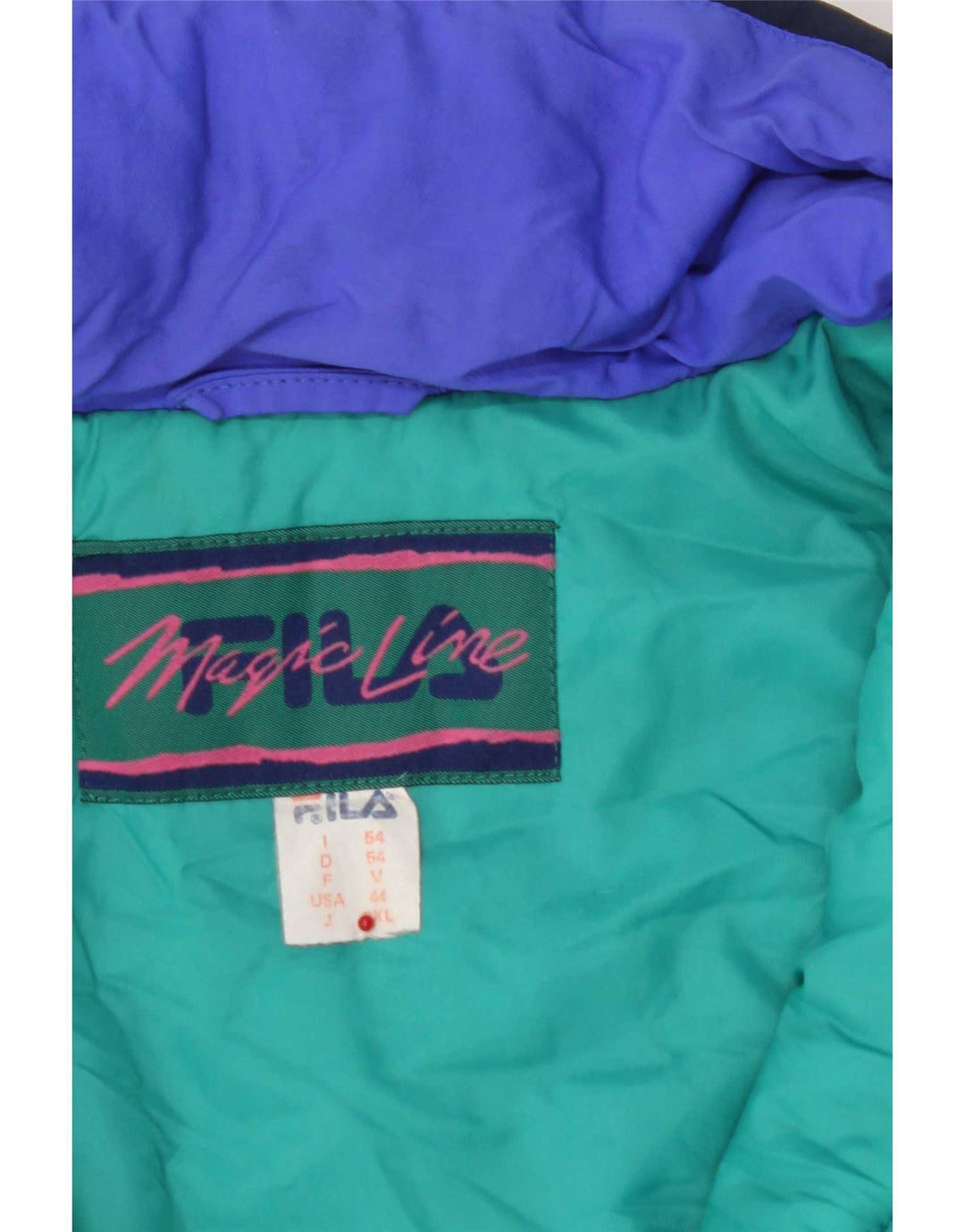 Fila Мужская лыжная куртка с капюшоном IT 54 2XL Темно-синяя Полиэстер с цветными блоками
