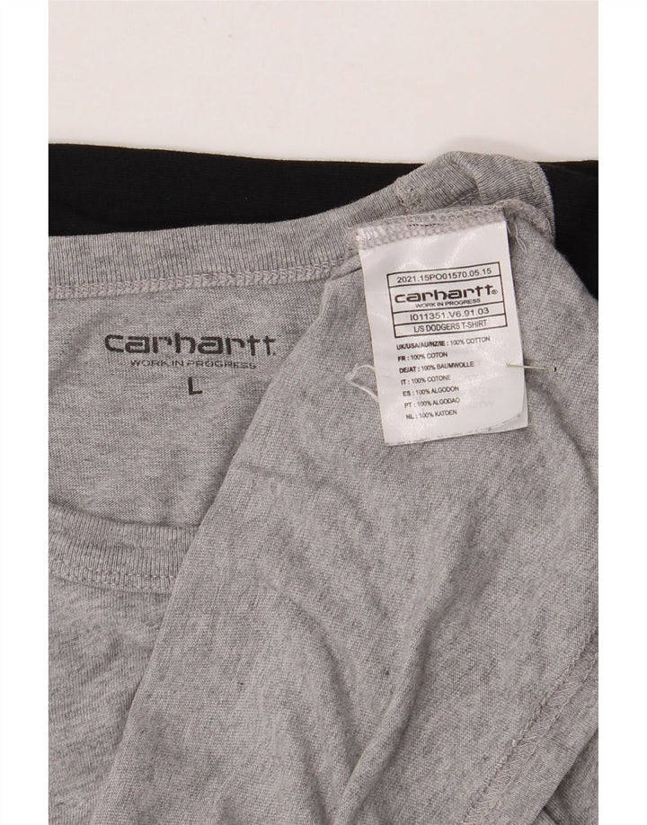 Мужской топ Carhartt с длинным рукавом, большой серый цвет, хлопок