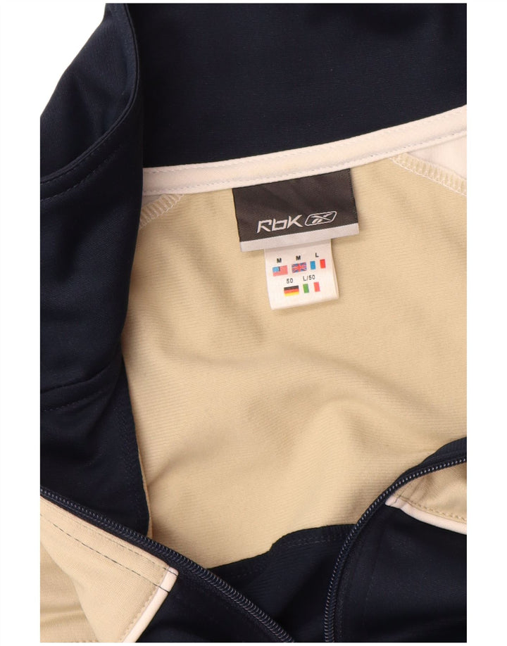 Мужской спортивный костюм REEBOK, верхняя куртка, средний темно-синий, полиэстер с цветными блоками