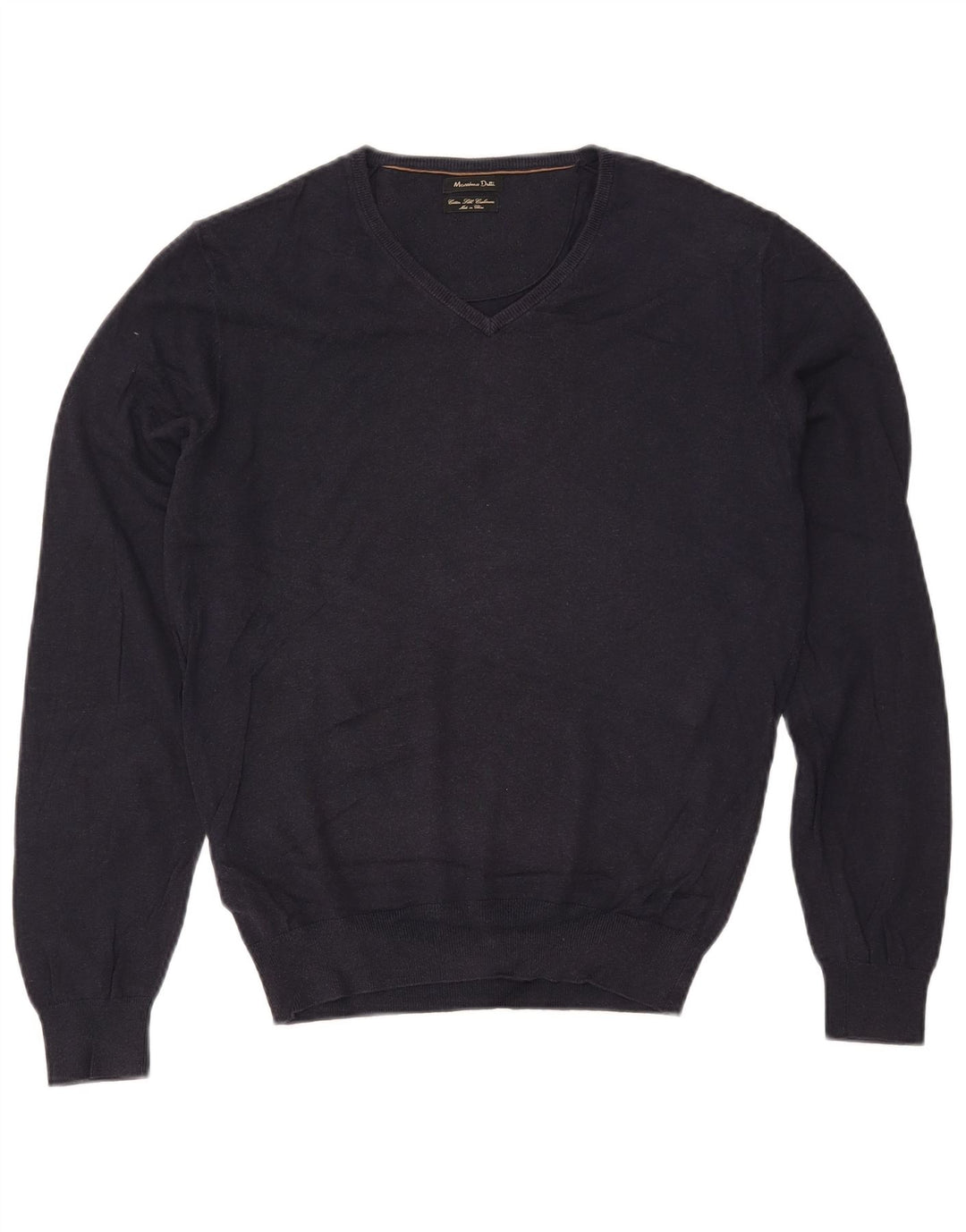 MASSIMO DUTTI Женский свободный джемпер с v-образным вырезом UK 10, маленький темно-синий