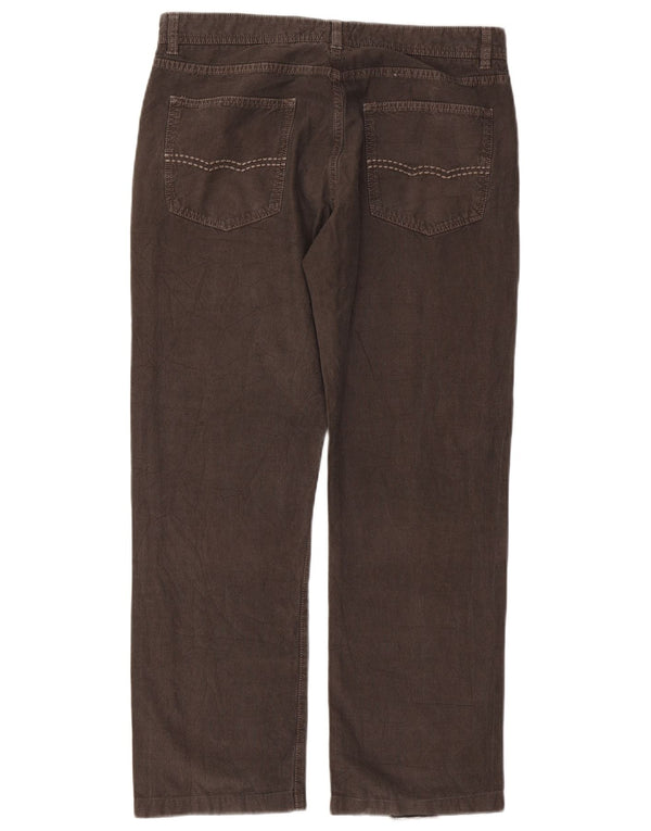 Massimo Dutti Mens Straight Casual Trousers W34 L29 Grey Herringbone Cotton