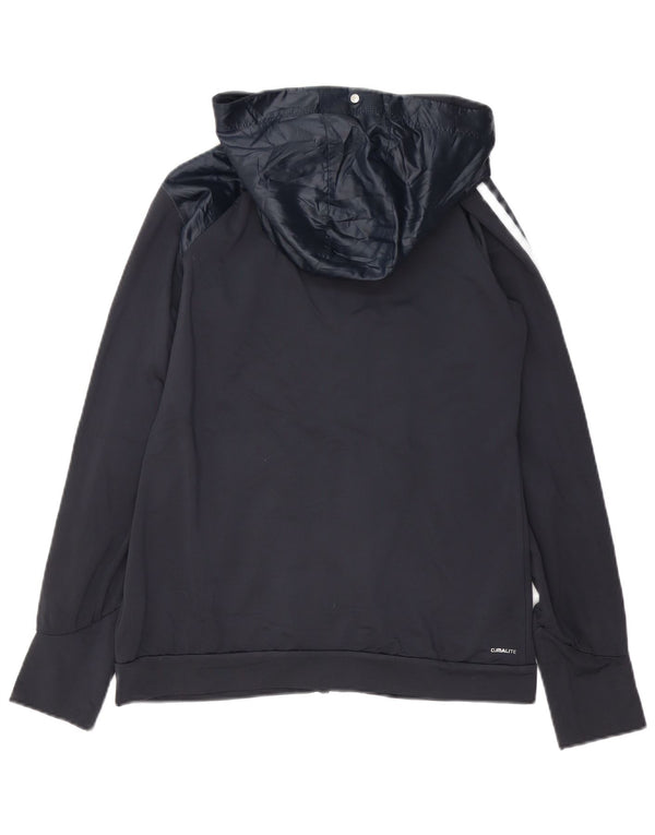 Женский спортивный костюм Adidas Climalite с капюшоном, верхняя куртка UK 12, средний темно-синий