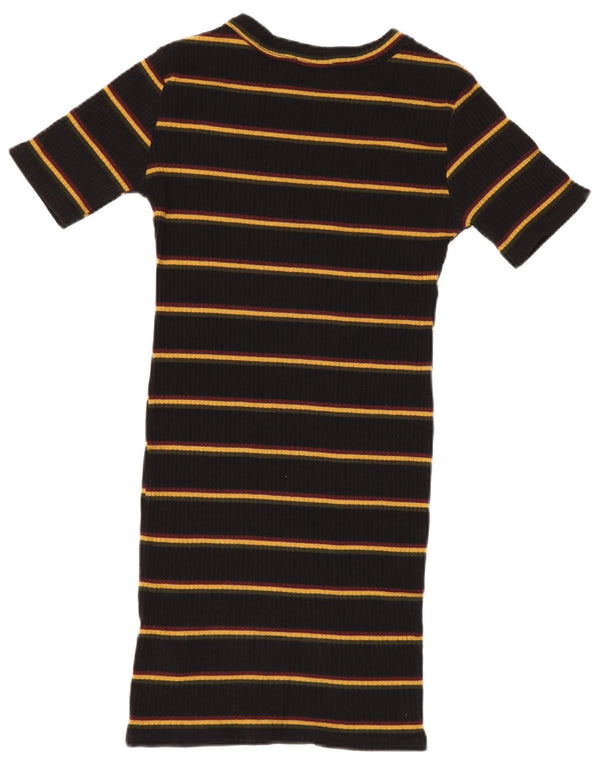 Женское облегающее платье Zara Trafaluc с короткими рукавами UK 10, маленькое черное в полоску