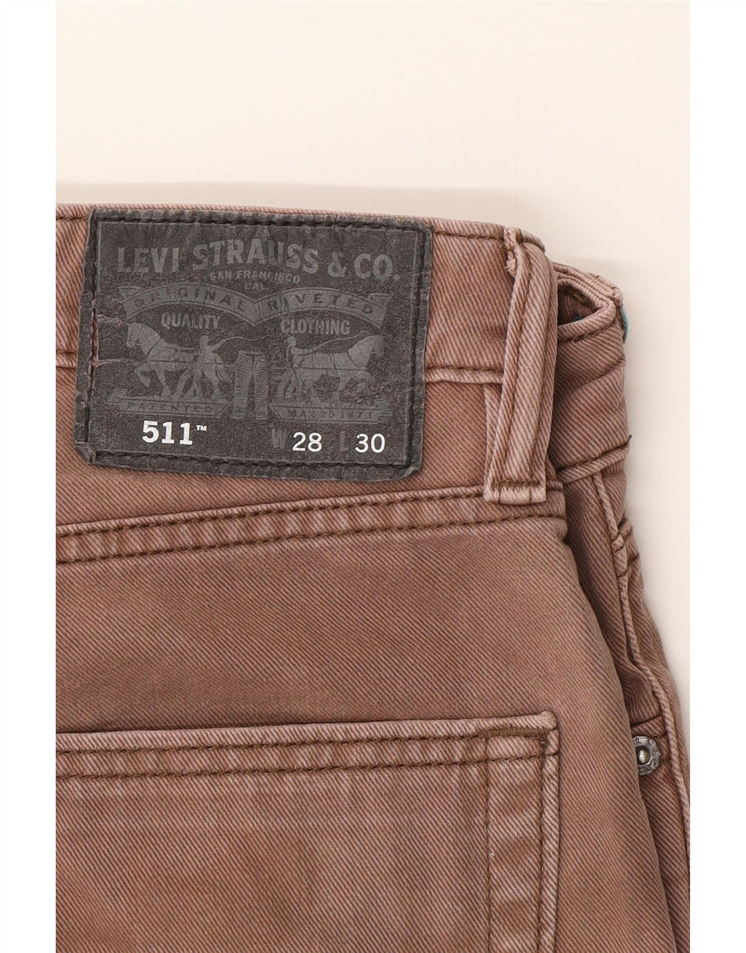 Мужские джинсы Levi's Slim 511 W28 L30, коричневые, хлопок