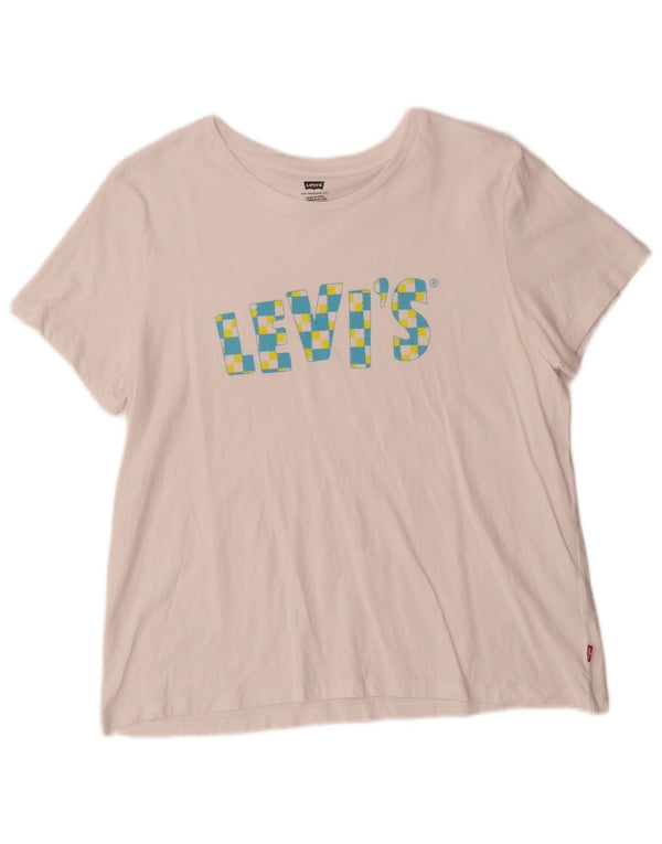 Женская футболка с рисунком Levi's Top UK 18 XL, белый хлопок