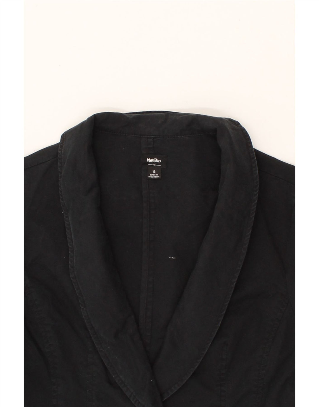 MOSSIMO Womens 2 Button Blazer Jacket UK 10 Small Black Cotton Vintage Mossimo and Second-Hand Mossimo from Messina Hembry 