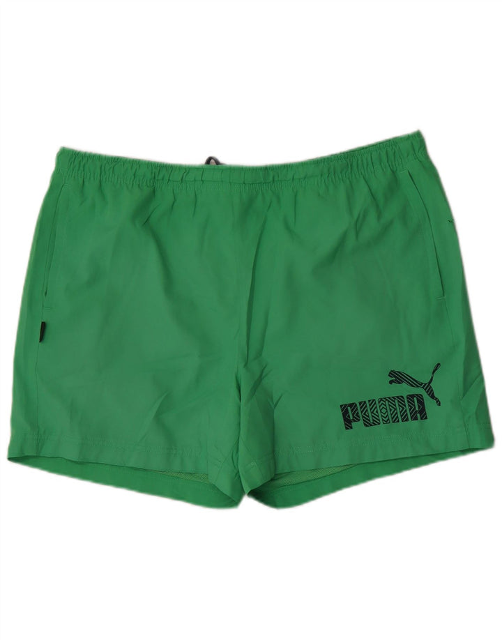 Мужские шорты для плавания Puma с рисунком, большие, зеленые