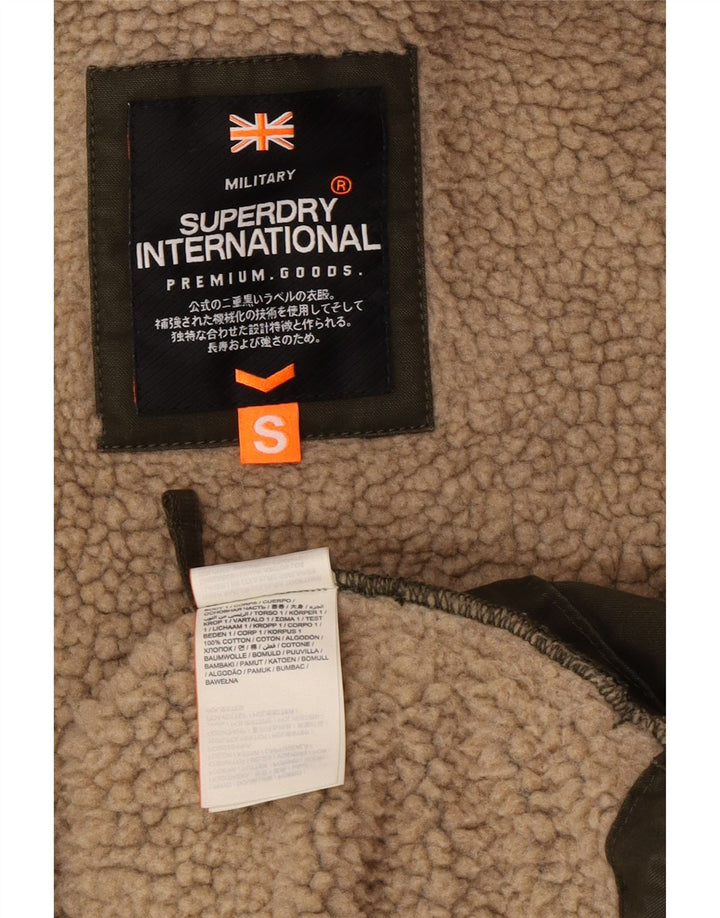 Мужская куртка Superdry из шерпа UK 36, маленький цвет хаки, хлопок