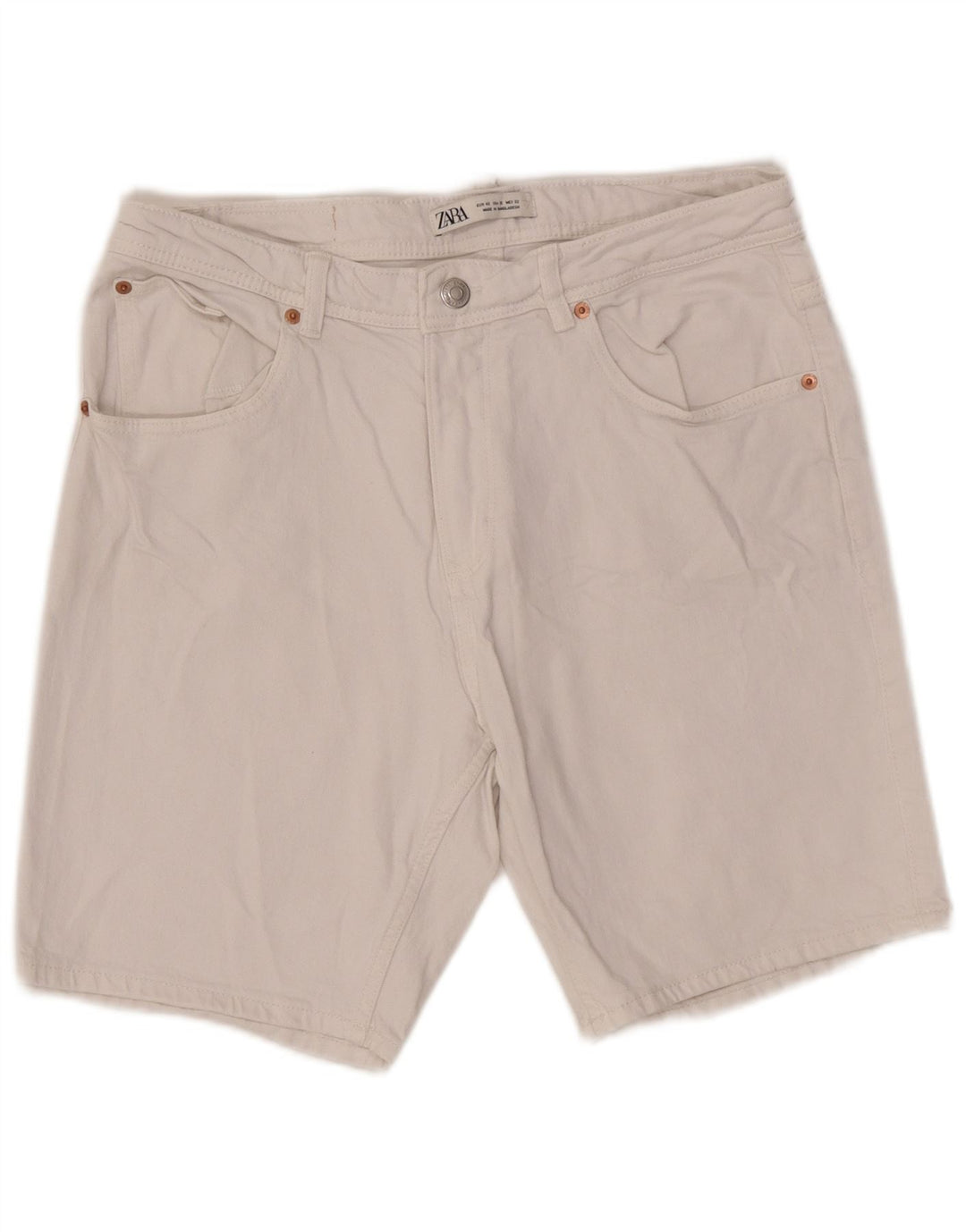 Мужские джинсовые шорты Zara EU 42, большие W32, белый хлопок