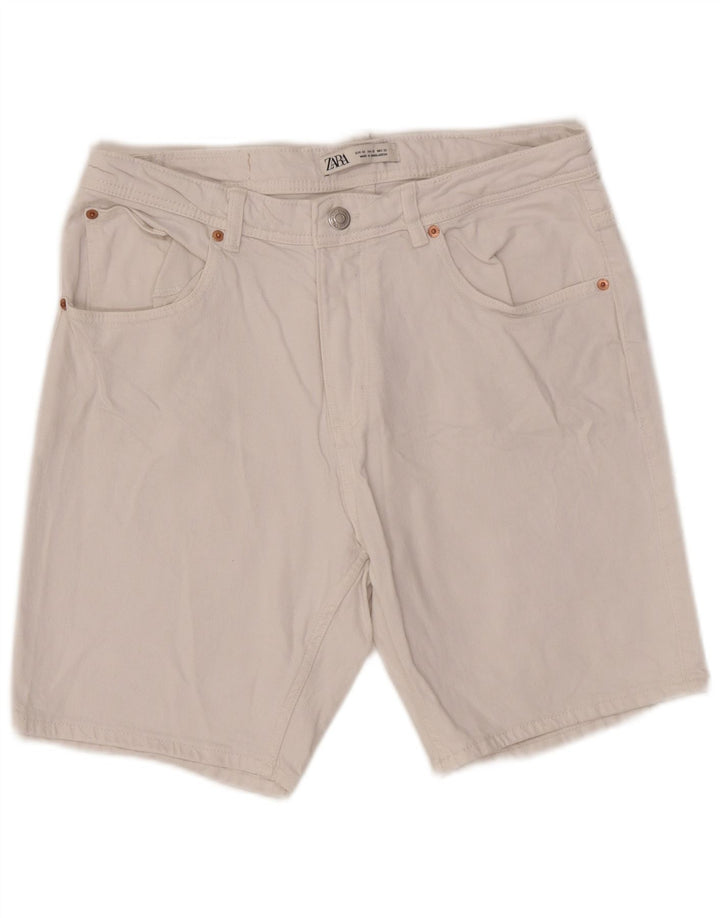 Мужские джинсовые шорты Zara EU 42, большие W32, белый хлопок