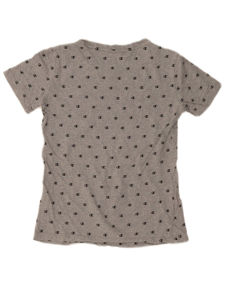 Женская футболка с рисунком CHAMPION Top UK 12, средний серый хлопок