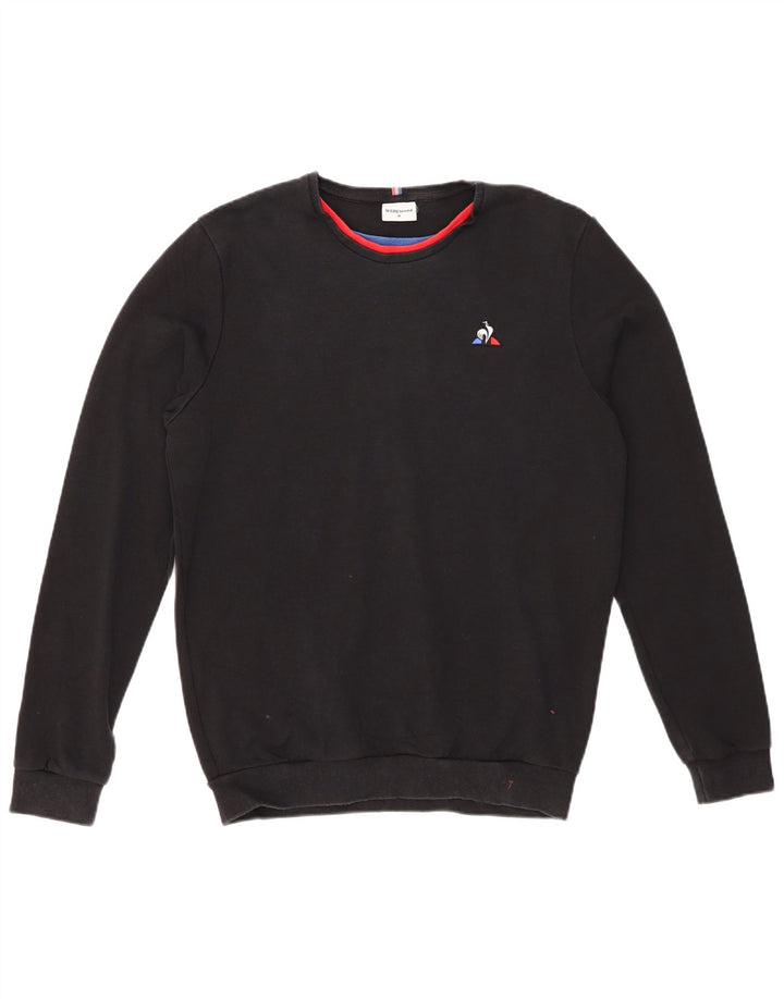 Мужской свитшот LE COQ SPORTIF, джемпер среднего размера, черный, хлопок