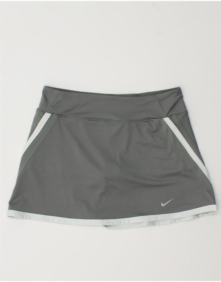 Женские шорты Nike Dri Fit UK 14, большие серые, полиэстер с цветными блоками