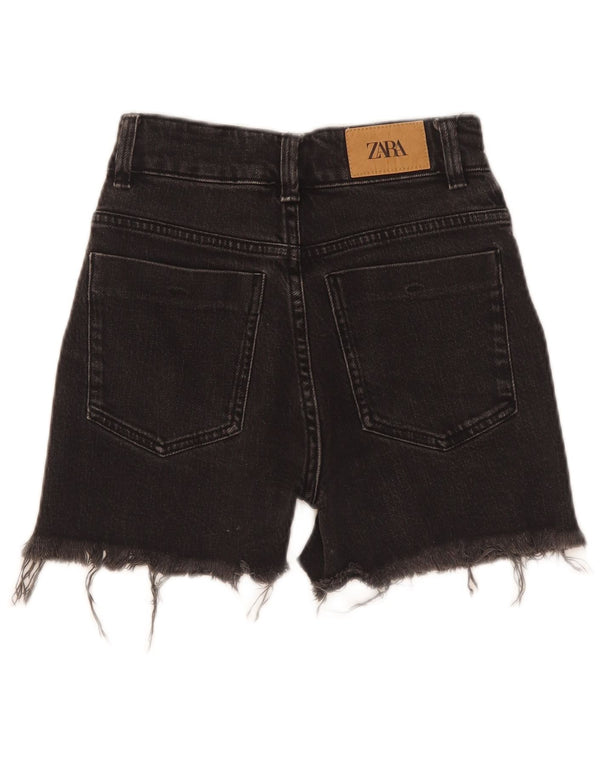 Женские джинсовые шорты Zara EU 32 2XS W22, черный хлопок