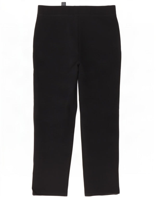Marks & Spencer Womens Straight Trousers UK 16 Large Black Cotton