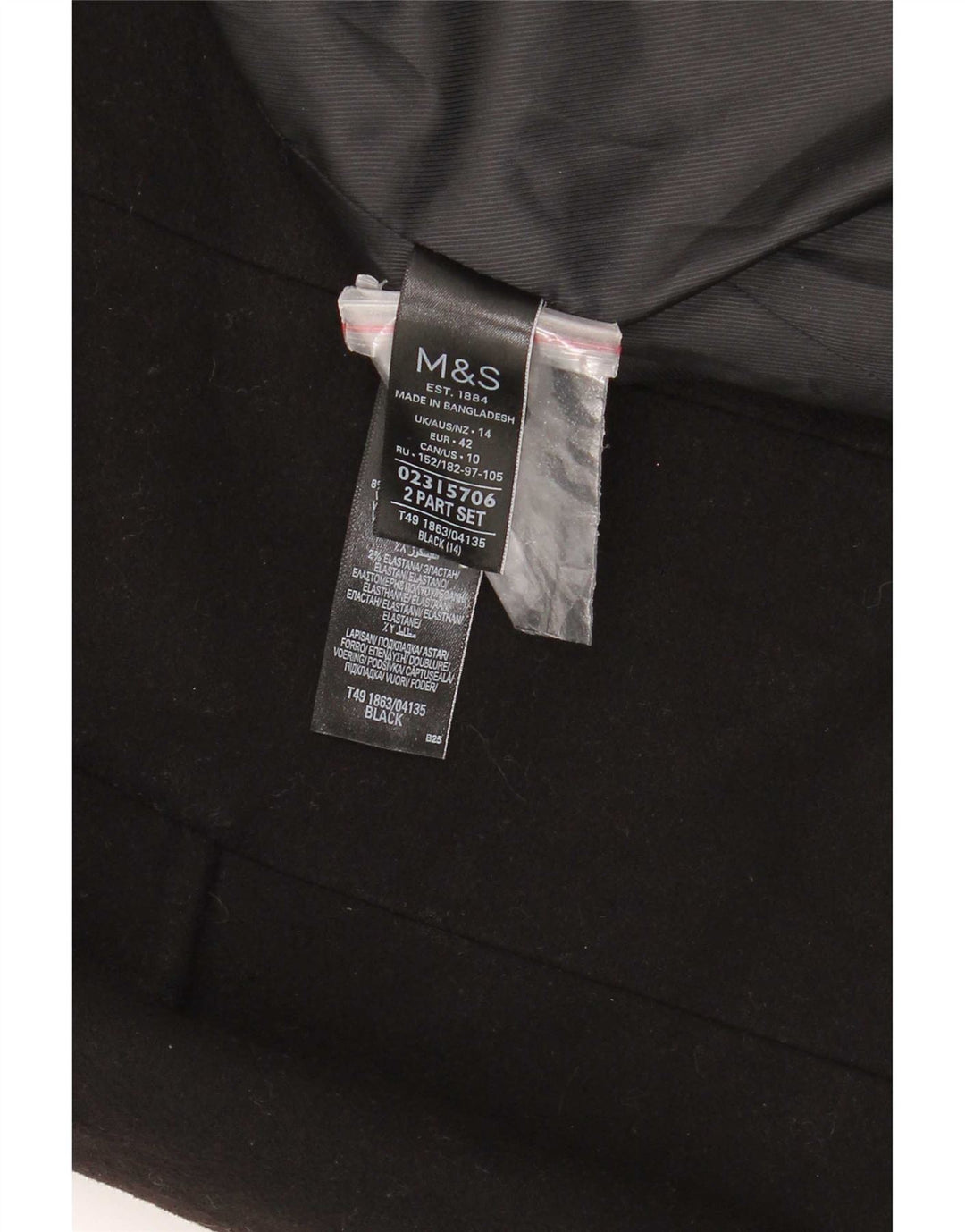 Женское пальто Marks & Spencer UK 14, большое черное полиэстер