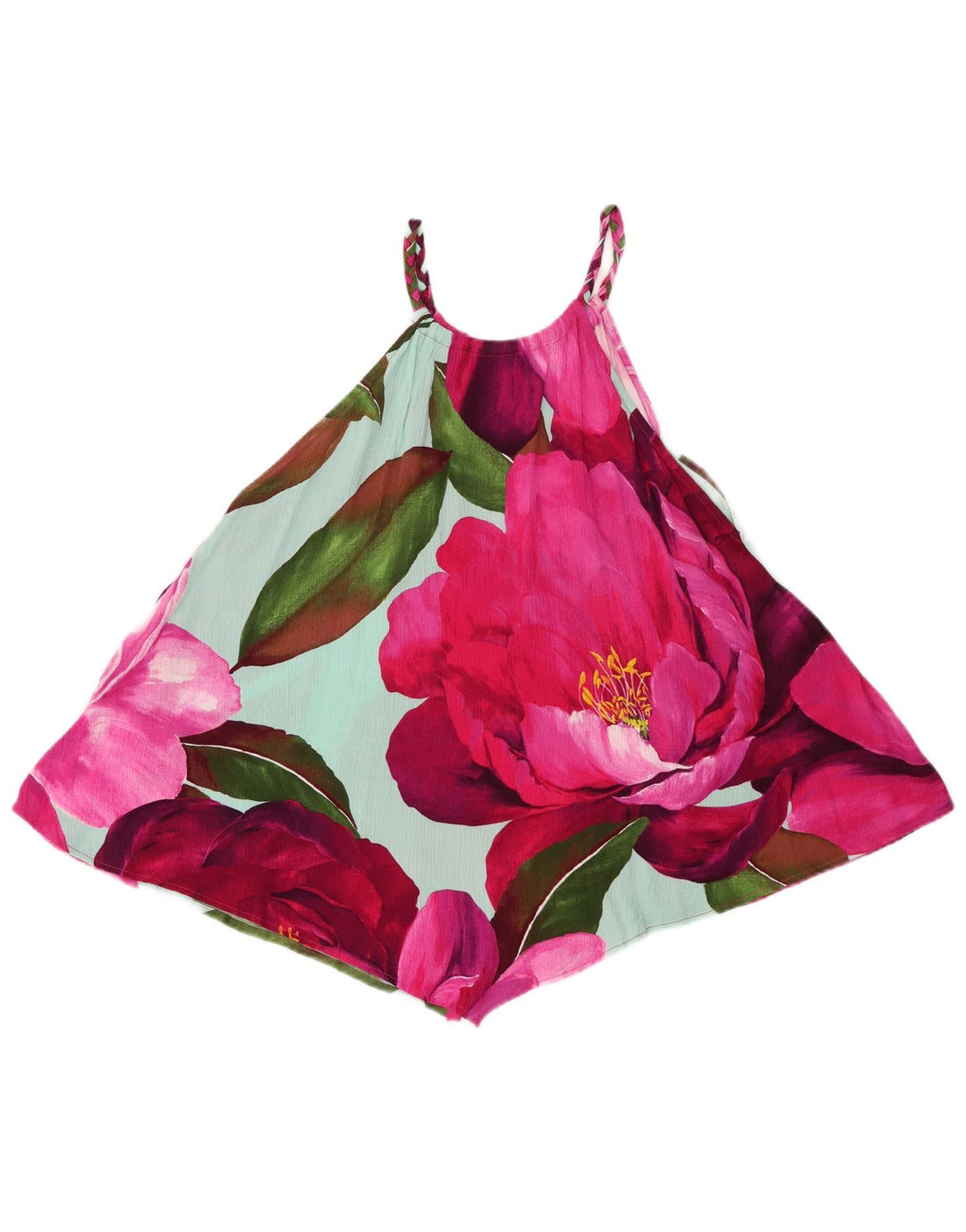 DESIGUAL Женский асимметричный топ с бретелькой на шее, Великобритания 14, средний, разноцветный с цветочным принтом